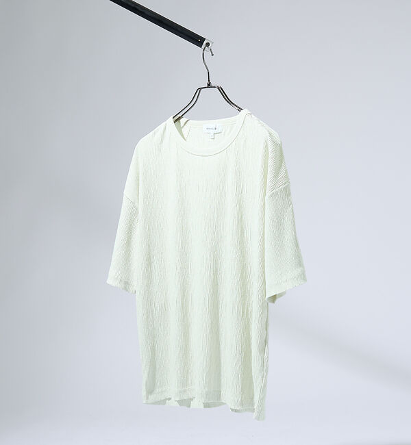ABAHOUSE「エアプリーツ ストレッチ 半袖Tシャツ / オーバーサイズ」|Tシャツ・カットソー|