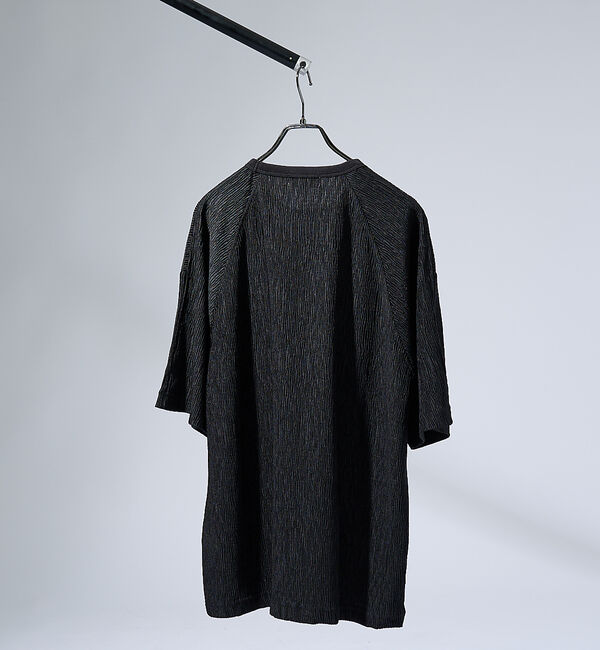 ABAHOUSE「エアプリーツ ストレッチ 半袖Tシャツ / オーバーサイズ」|Tシャツ・カットソー|