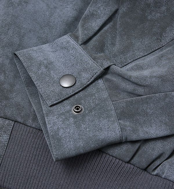 ABAHOUSE「【AH ABAHOUSE】クロップド ネオレザー A-2ジャケット」|ブルゾン・スタジャン|