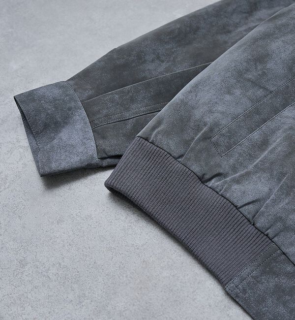 ABAHOUSE「【AH ABAHOUSE】クロップド ネオレザー A-2ジャケット」|ブルゾン・スタジャン|