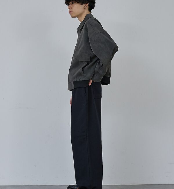 ABAHOUSE「【AH ABAHOUSE】クロップド ネオレザー A-2ジャケット」|ブルゾン・スタジャン|