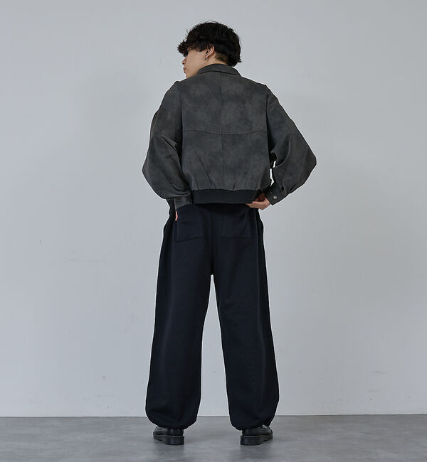 ABAHOUSE「【AH ABAHOUSE】クロップド ネオレザー A-2ジャケット」|ブルゾン・スタジャン|