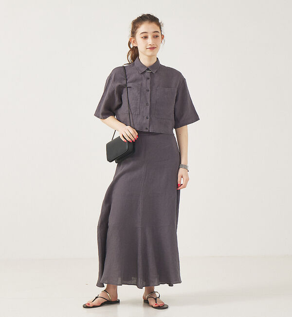 Rouge vif「【セットアップ対応】麻製品染ショートシャツ」|シャツ・ブラウス|