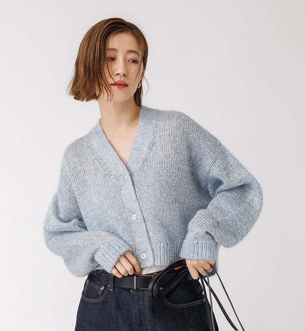 Rouge vif「ラメ&times;モヘアニット カーディガン」|カーディガン|