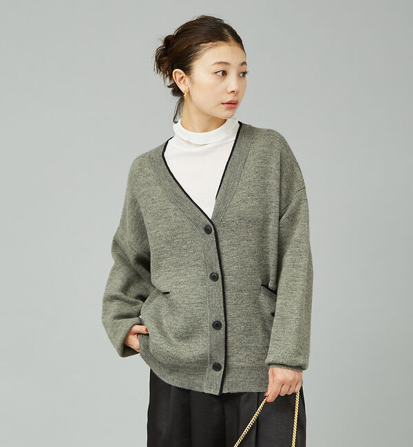 Rouge vif「バックロゴニットカーディガン」|カーディガン|