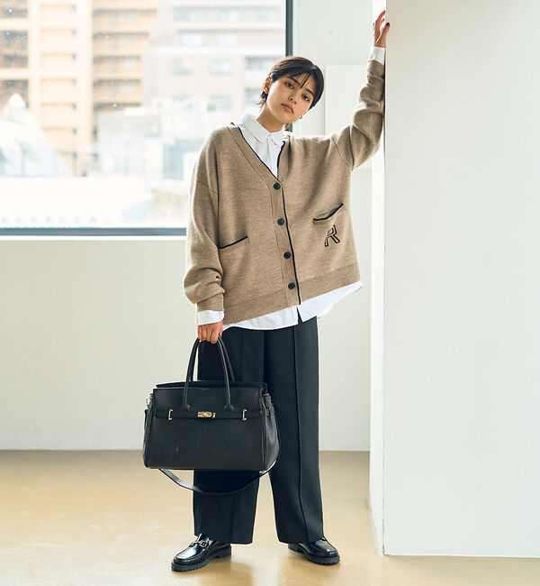 Rouge vif「バックロゴニットカーディガン」|カーディガン|