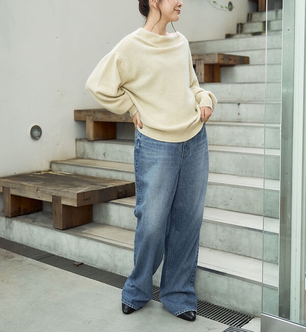 Rouge vif「ラクーン混パフスリーブニットプルオーバー」|ニット・セーター|