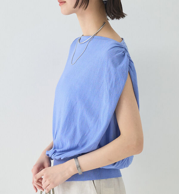 Rouge vif「ドレープニットプルオーバー」|ニット・セーター|サックスブルー