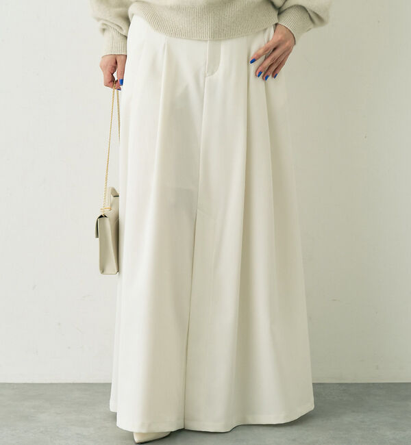 Rouge vif「【人気追加】タックフレアマキシスカート」|スカート|ホワイト