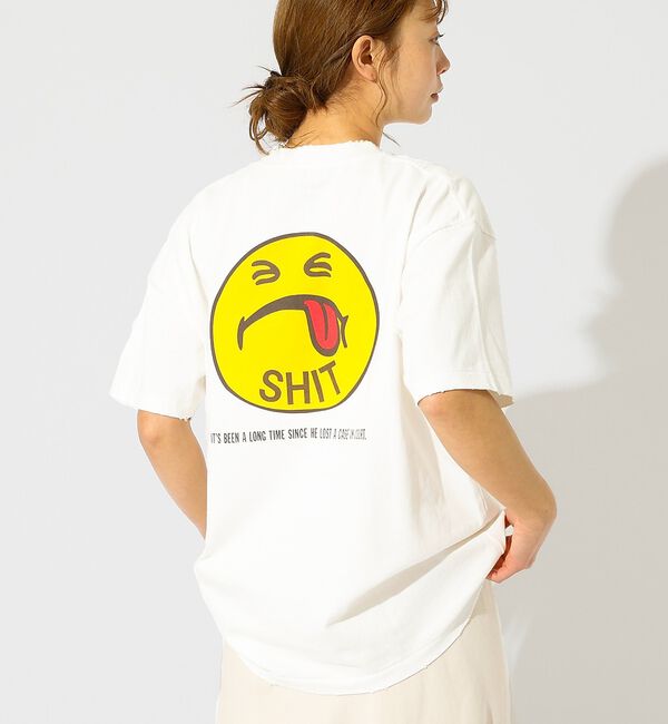 Rouge vif「【HANDTEX &times; JACKSON MATTESE】スマイル プリントTシャツ」|Tシャツ・カットソー|ホワイト