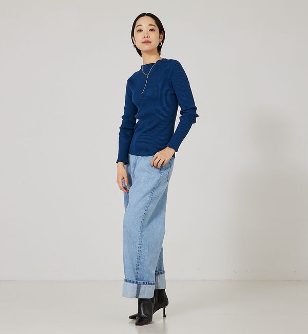 qualite「【日本製/2023AW】シームレスボートネックニット」|ニット・セーター|