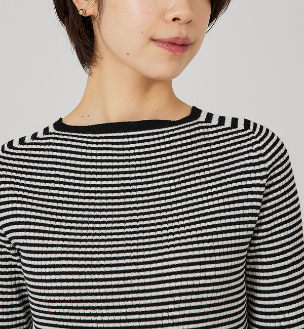 qualite「【日本製/2023AW】シームレスボートネックニット」|ニット・セーター|