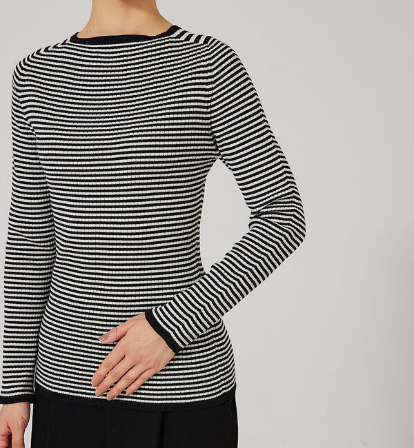 qualite「【日本製/2023AW】シームレスボートネックニット」|ニット・セーター|