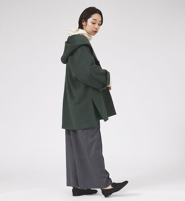 qualite「フーディーコート」|ノーカラーコート|