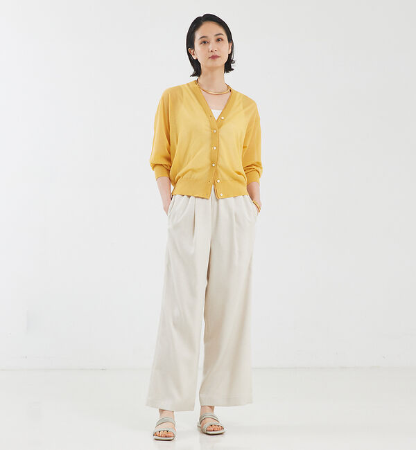 qualite「【アンサンブル対応】シアーコットンハイゲージカーデ」|カーディガン|