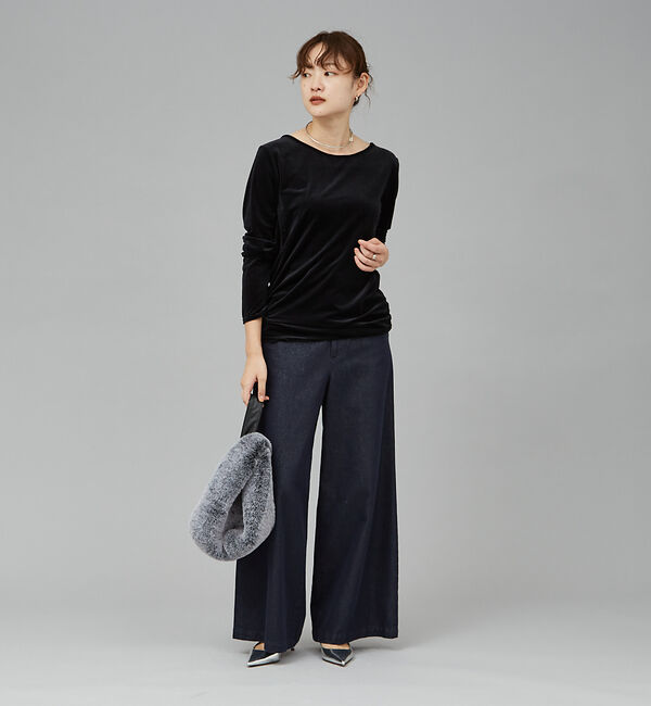 qualite「サイドシャーリングベロアロンT」|Tシャツ・カットソー|