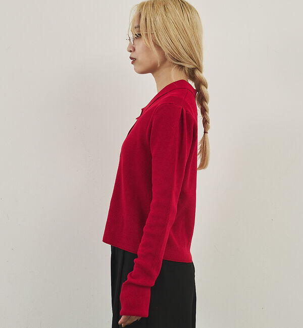 NOMINE「ショルダータック ポロニット カーディガン」|ニット・セーター|