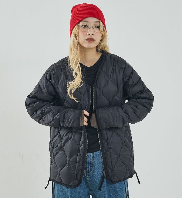 NOMINE「【TAION】ミリタリー Vネック Wジップ ダウンジャケット / ブルゾン」|ダウン|