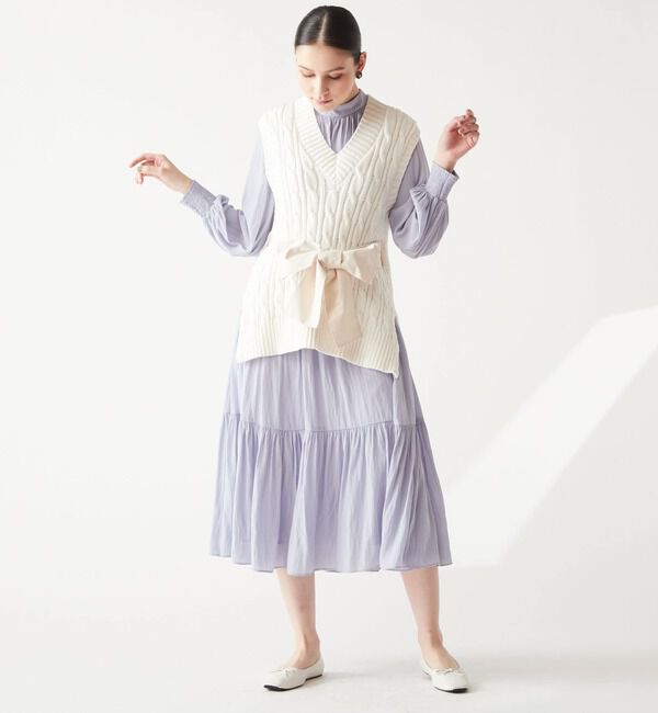 TIARA「ハイネックギャザーワンピース」|ワンピース|