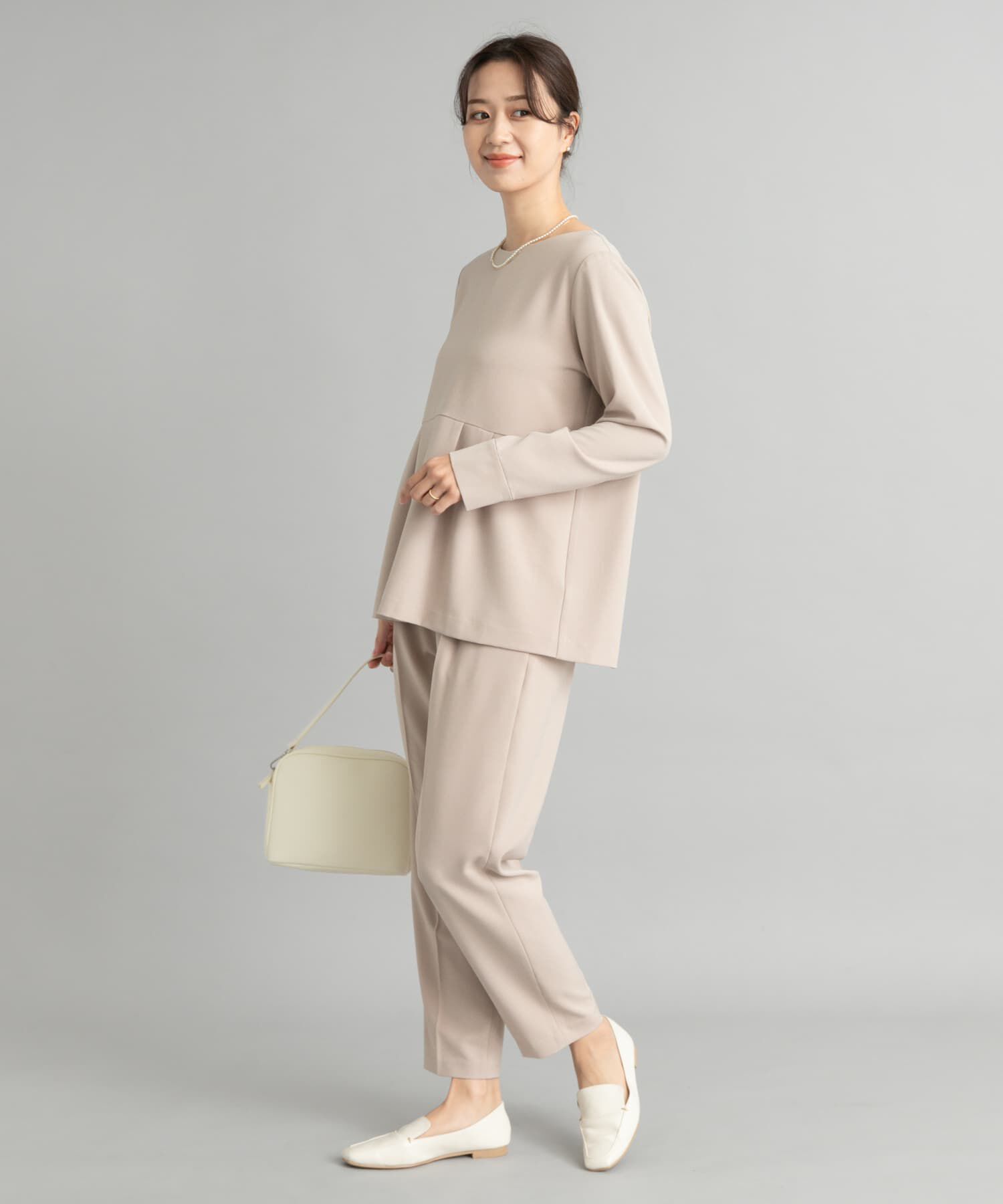 URBAN RESEARCH DOORS「ペプラムトップスセットアップ」|その他|ベージュ系その他