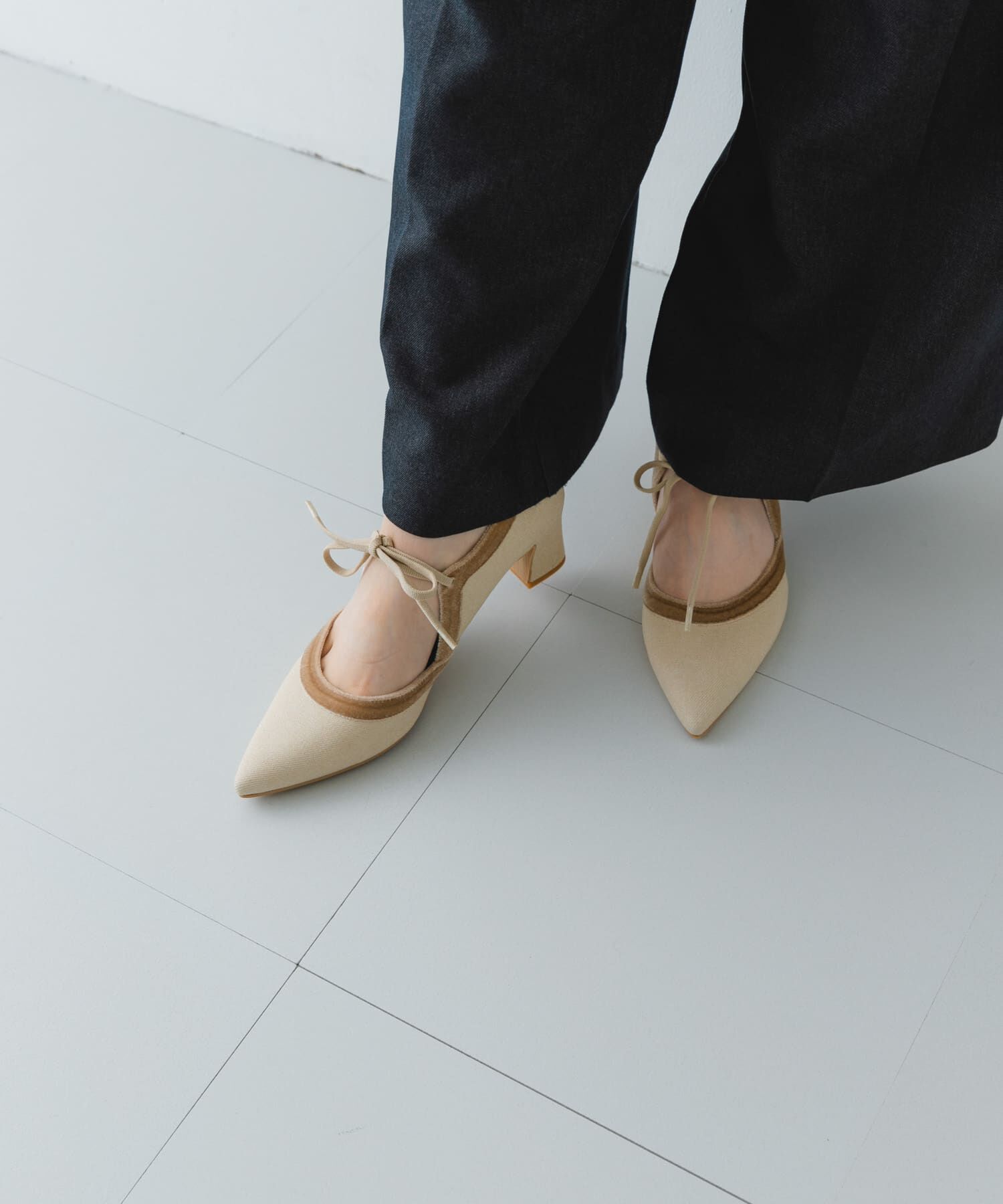 RODE SKO「『MADE IN JAPAN』チャンキーヒールリボンパンプス」|パンプス|