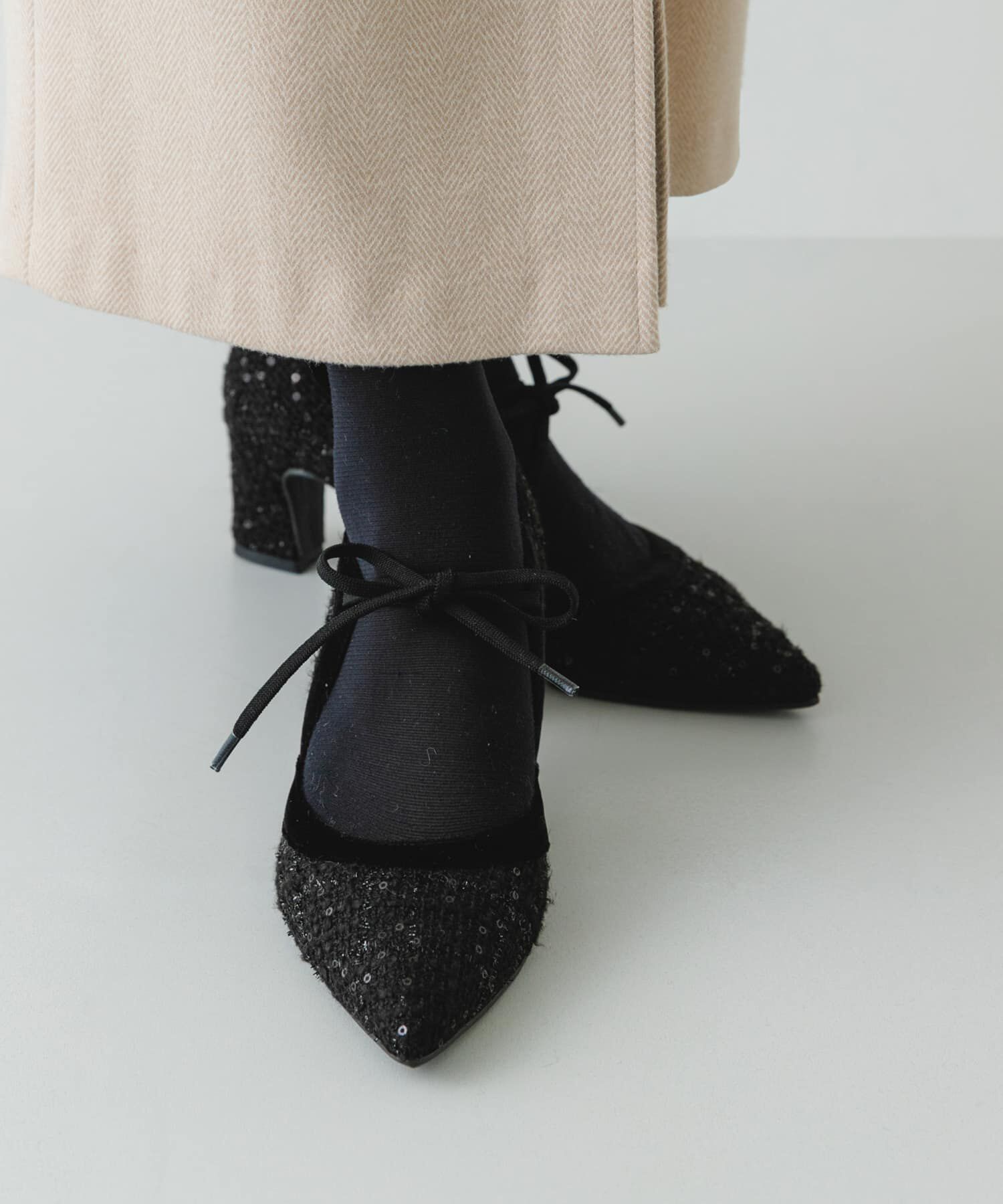 RODE SKO「『MADE IN JAPAN』チャンキーヒールリボンパンプス」|パンプス|