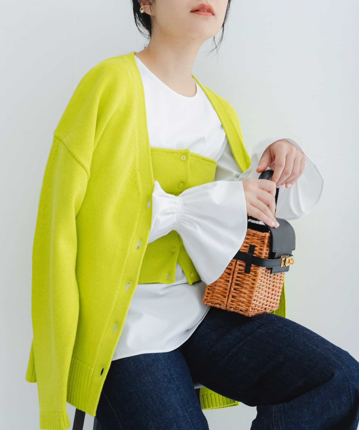 URBAN RESEARCH ROSSO「ボタンデザインベアトップ」|ニット・セーター|