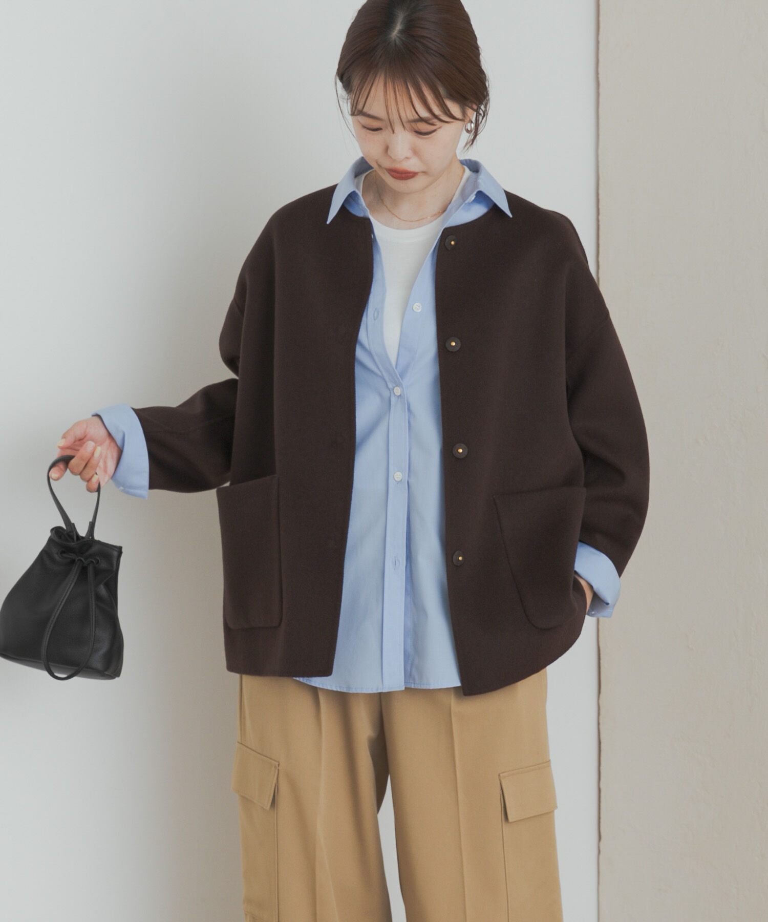 ウールリバーノーカーラミドルコート（URBAN RESEARCH DOORS）｜ルミネ