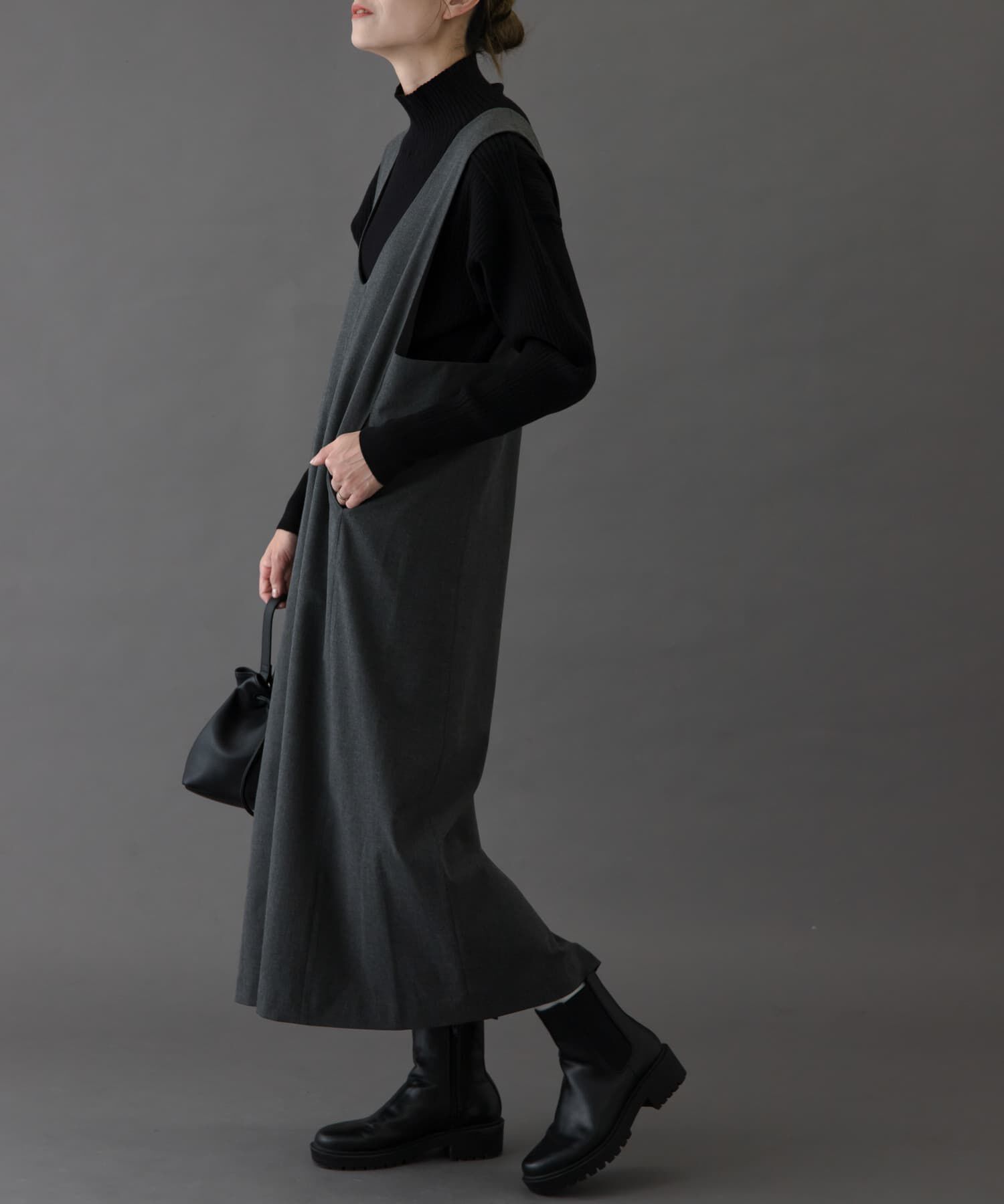 URBAN RESEARCH DOORS「FORK&SPOON　ウールライクジャンパースカート」|ワンピース|