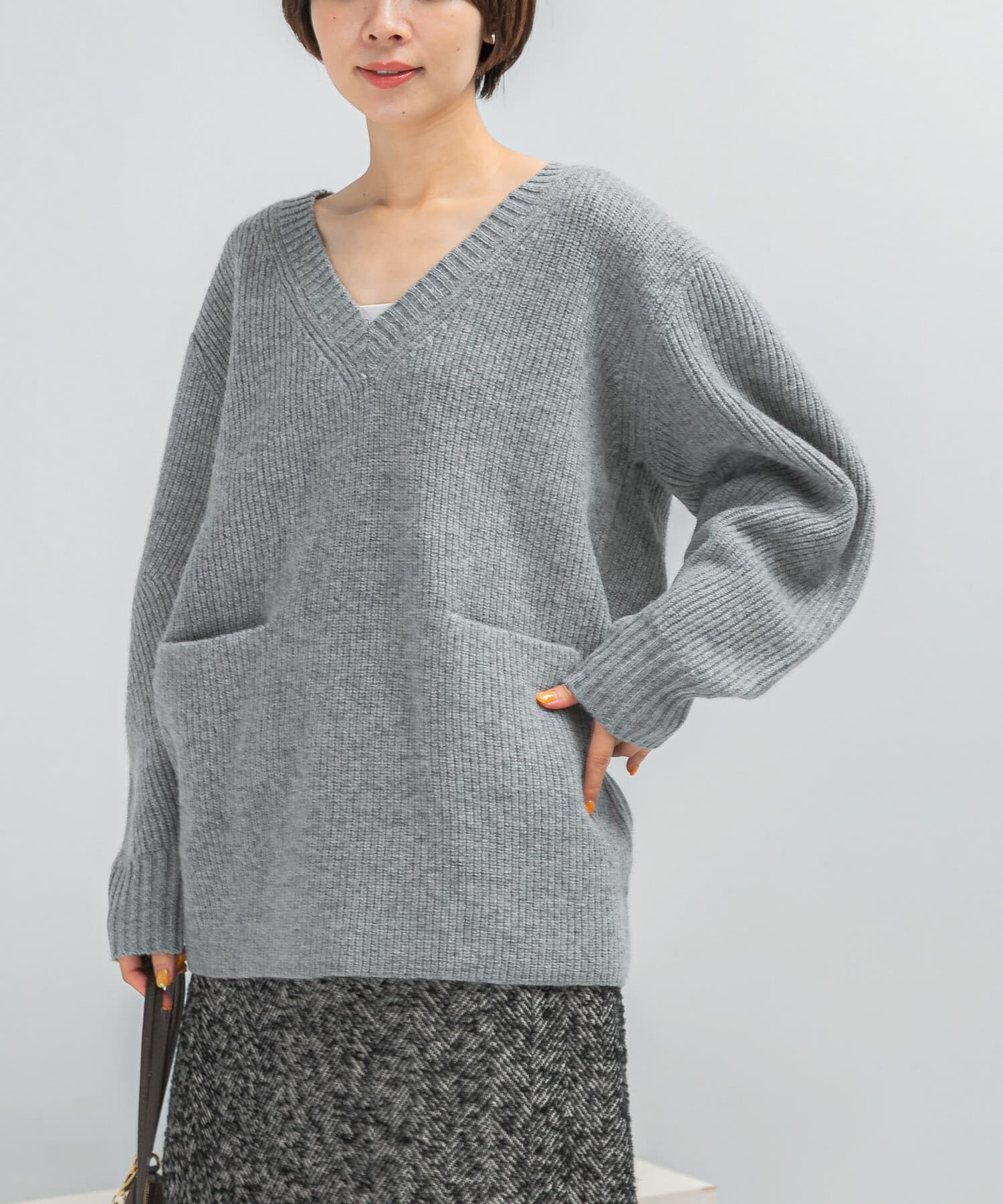 URBAN RESEARCH ROSSO「アルパカ混カーブスリーブVネックプルオーバー」|ニット・セーター|