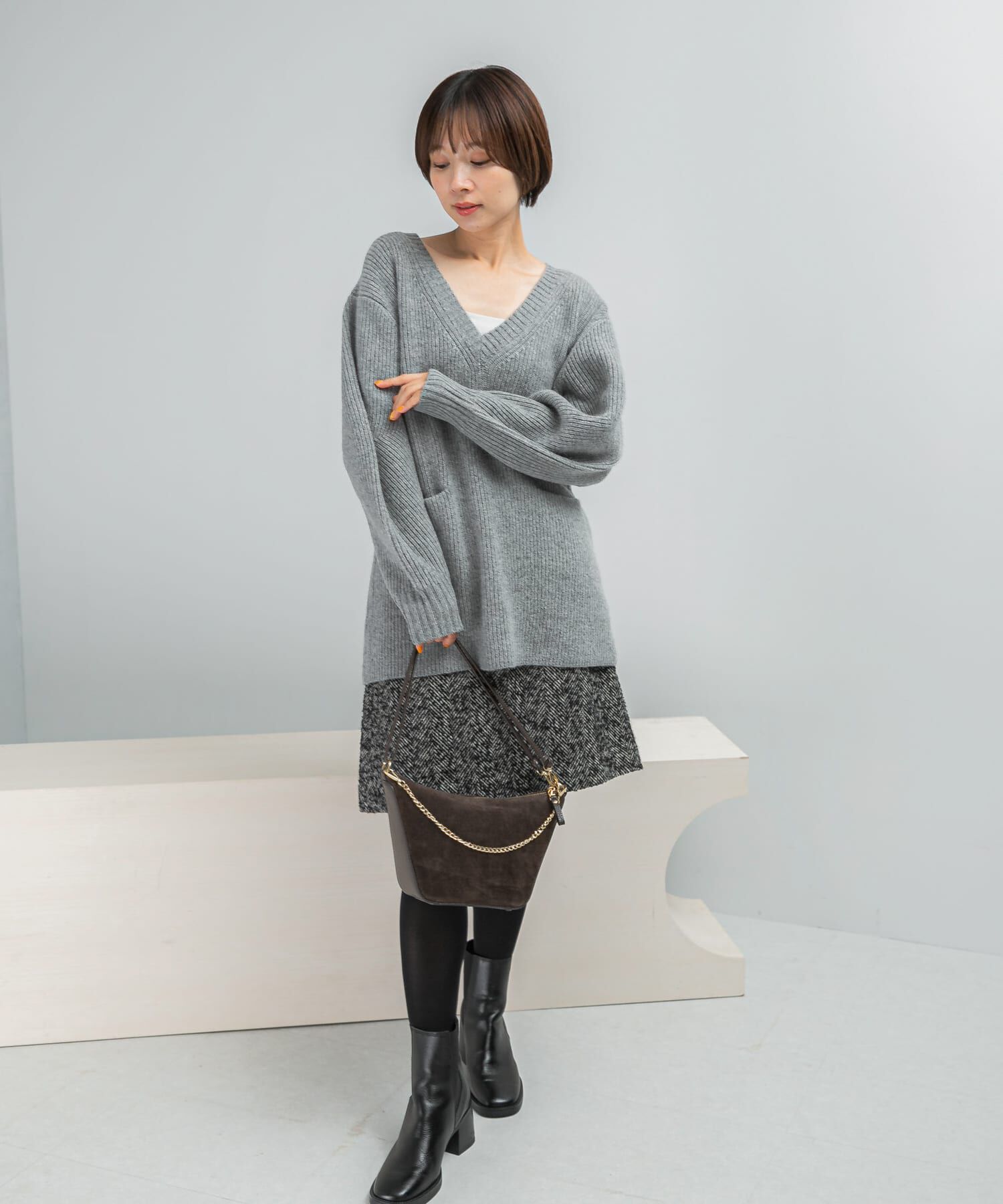 URBAN RESEARCH ROSSO「アルパカ混カーブスリーブVネックプルオーバー」|ニット・セーター|