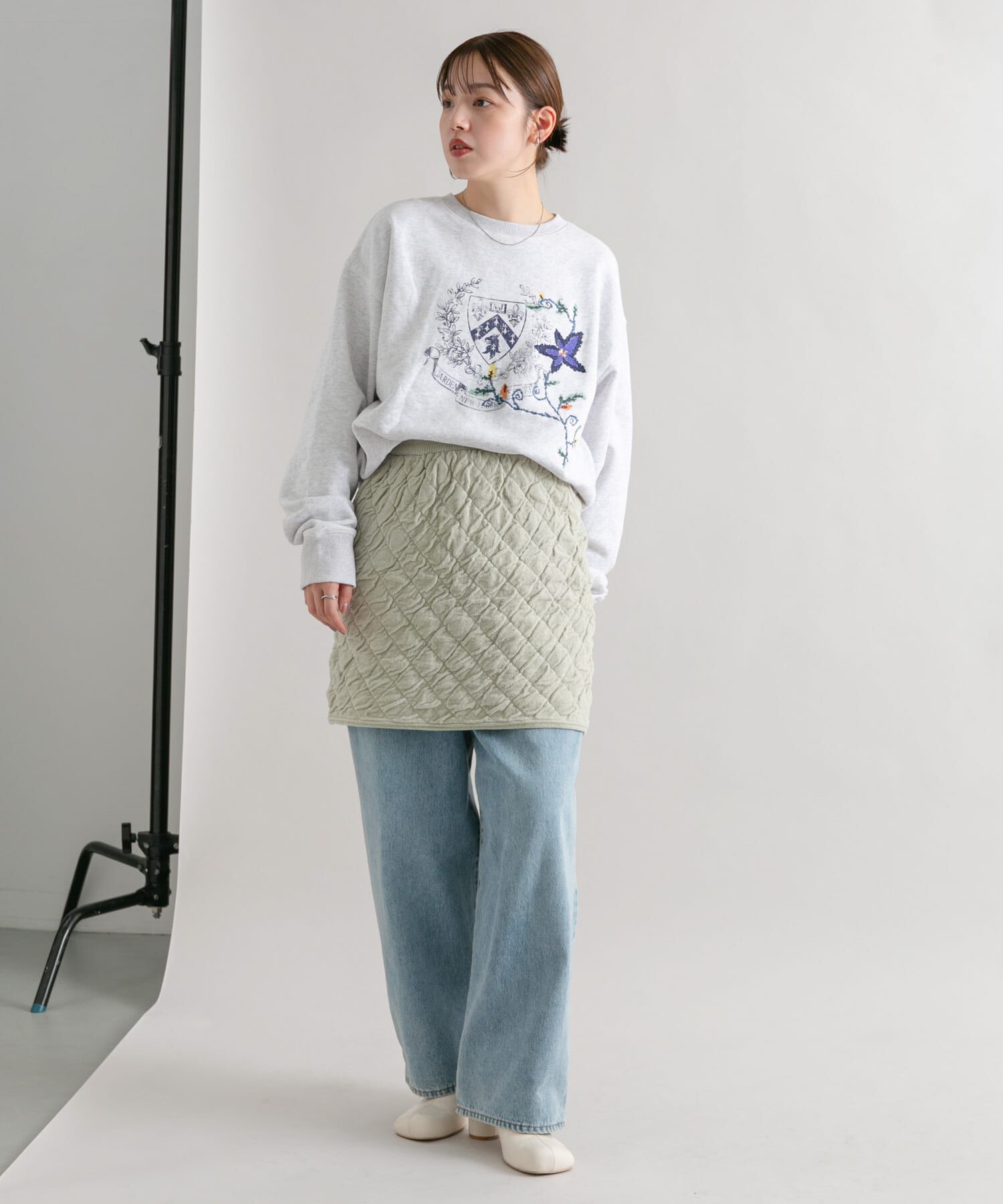  「キルティングニットスカート」|スカート|