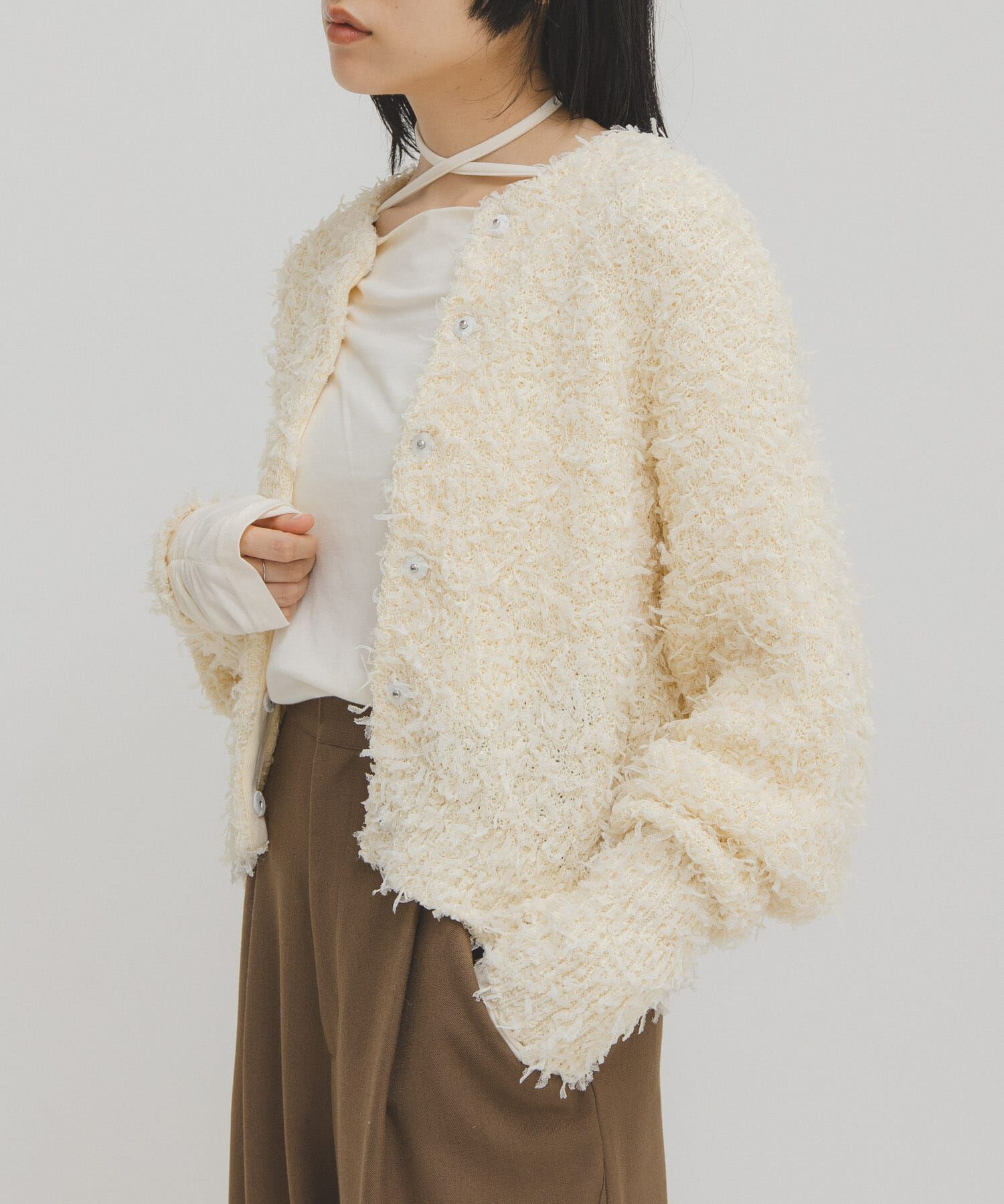  「チュールフリンジカーディガン」|ニット・セーター|