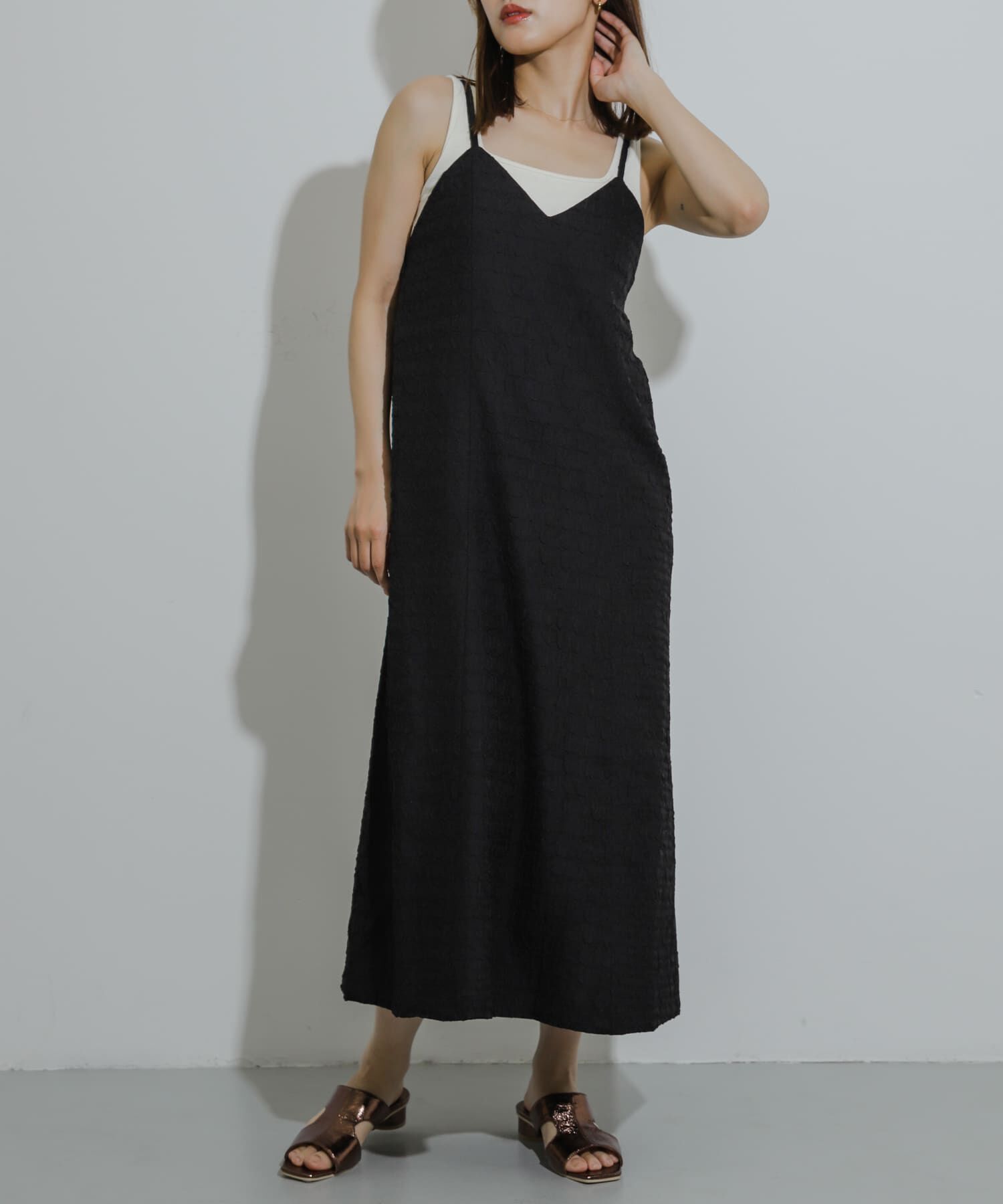 SENSE OF PLACE by URBAN RESEARCH「ジャガードバックオープンキャミワンピース」|ワンピース|