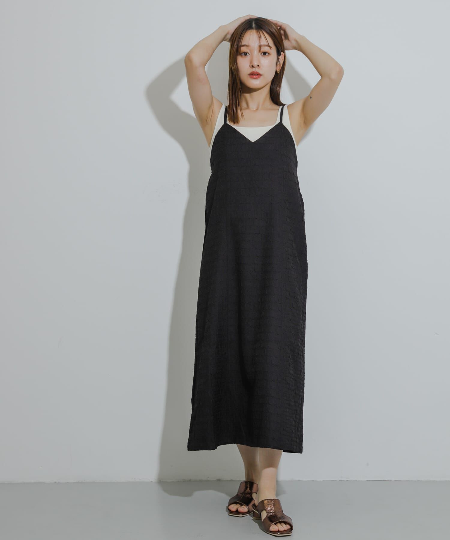 SENSE OF PLACE by URBAN RESEARCH「ジャガードバックオープンキャミワンピース」|ワンピース|