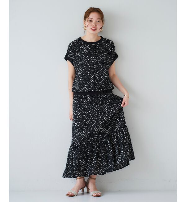 le.coeur blanc「ジオメトリックプリントティアードスカート」|スカート|