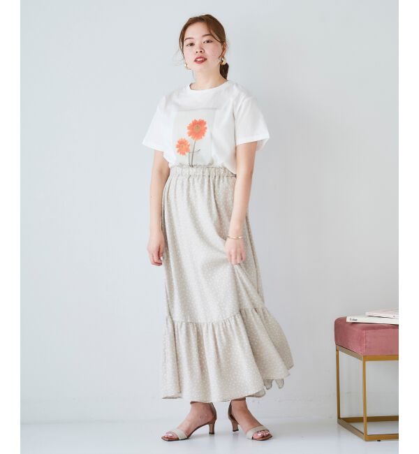 le.coeur blanc「ジオメトリックプリントティアードスカート」|スカート|