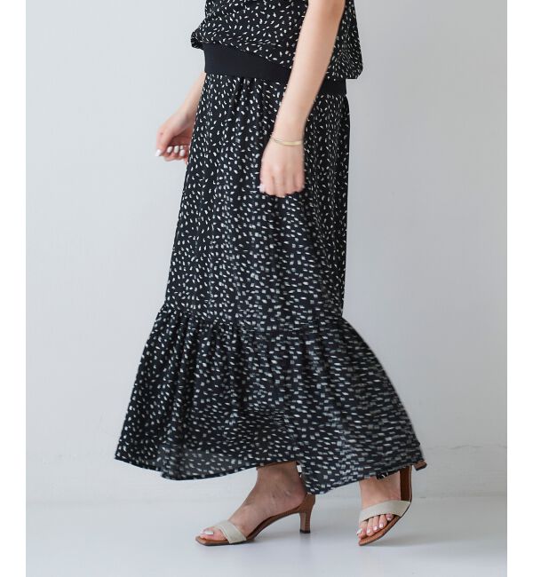 le.coeur blanc「ジオメトリックプリントティアードスカート」|スカート|