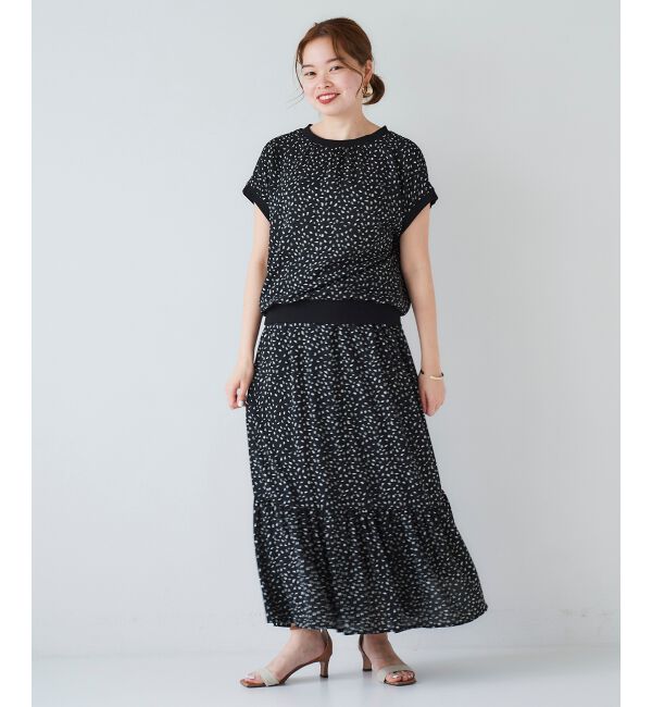 le.coeur blanc「ジオメトリックプリントティアードスカート」|スカート|