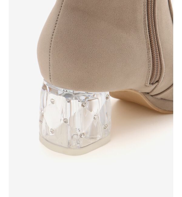  「取り外しパールビジューブーツ」|ショートブーツ|