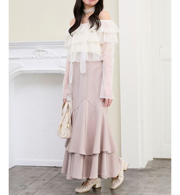  「キラキラレースアップマーメイドスカート」|スカート|