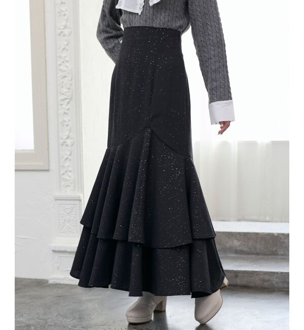  「キラキラレースアップマーメイドスカート」|スカート|