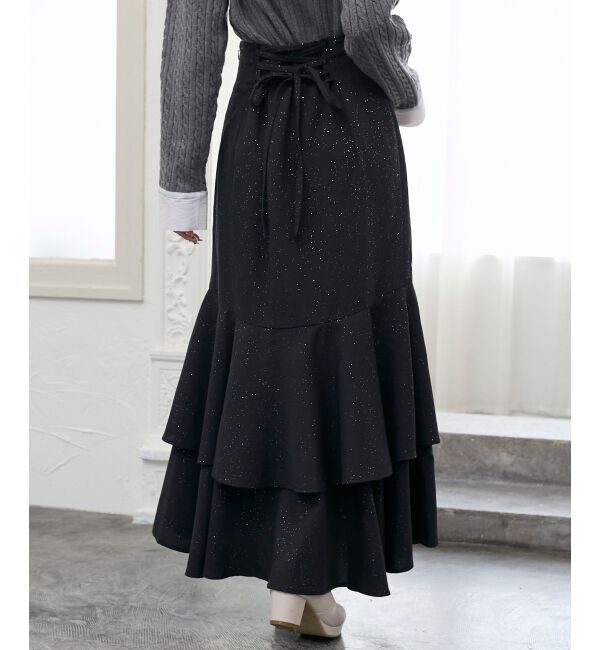  「キラキラレースアップマーメイドスカート」|スカート|