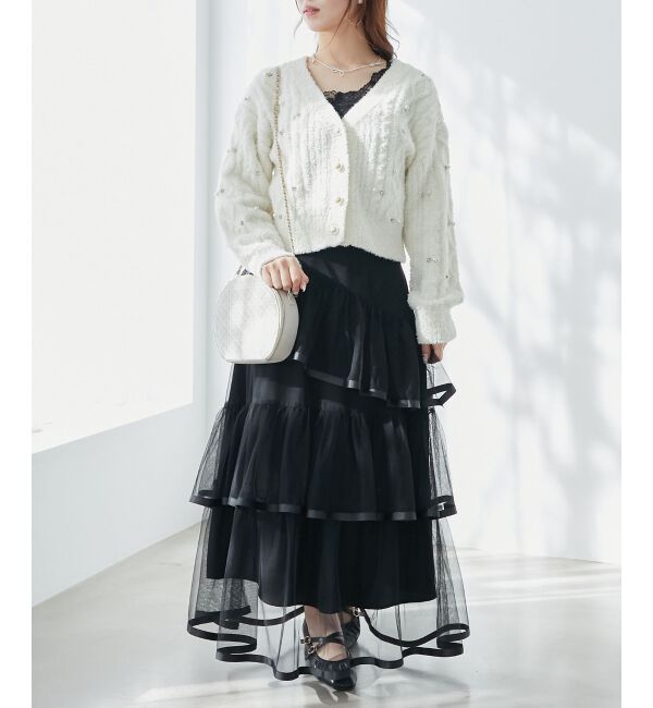  「バックレースアップチュールスカート」|スカート|