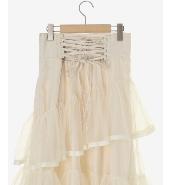  「バックレースアップチュールスカート」|スカート|