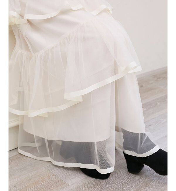  「バックレースアップチュールスカート」|スカート|