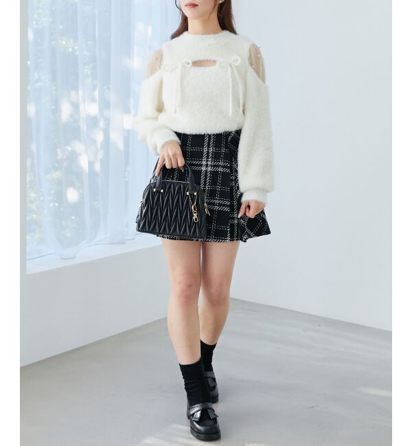  「ボックスプリーツフレアミニスカパン」|スカート|