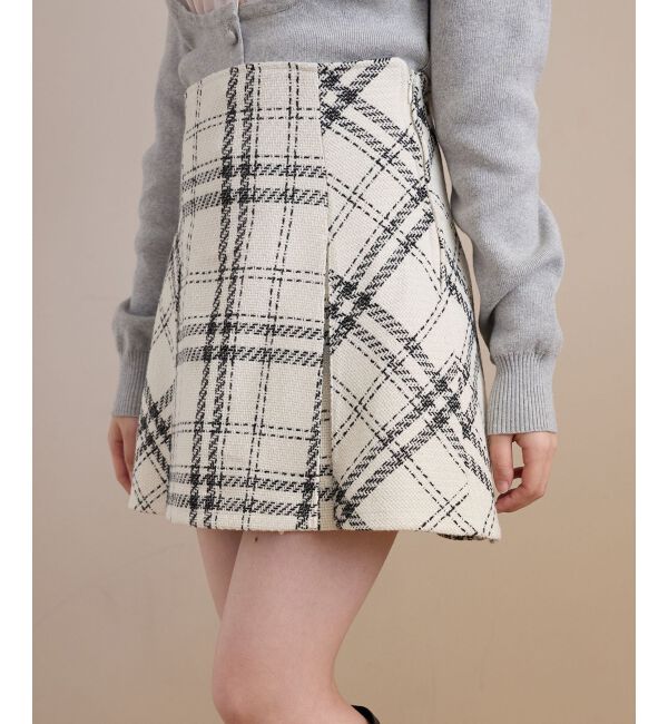  「ボックスプリーツフレアミニスカパン」|スカート|