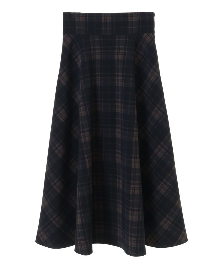 earth music&ecology「バックレースアップチェックスカート」|フレア|