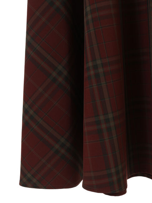 earth music&ecology「バックレースアップチェックスカート」|フレア|